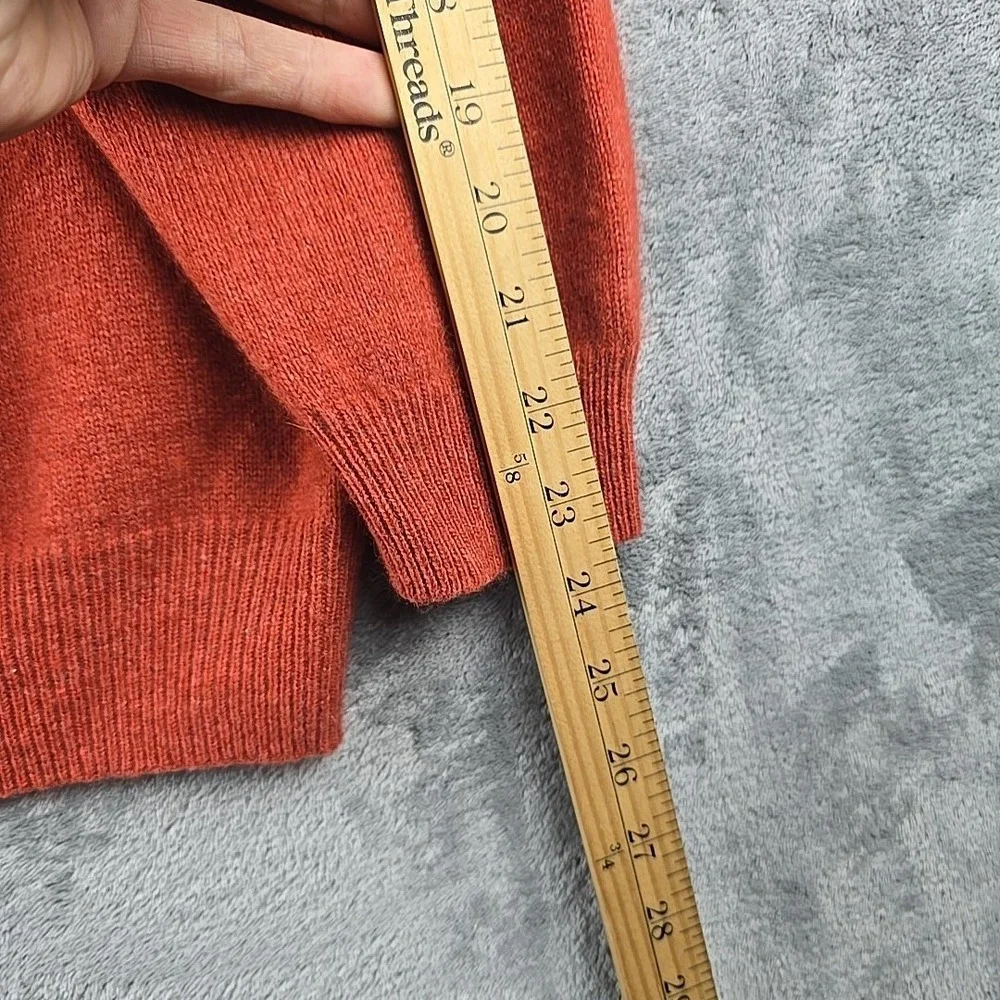 Daniel Bishop Polo Sweater Mens Medium Orange 100% Cashmere Pullover Knit Preppy